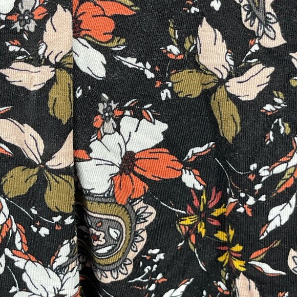Philosophy Knit Top Black Orange Floral Size 2X Stretch Tunic - Picture 5 of 7